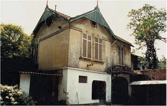 Garagem e lateral do Palacete Franco de Mello - 1990